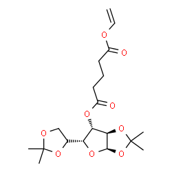 ChemSpider 2D Image | (3aR,5R,6S,6aR)-5-[(4S)-2,2-Dimethyl-1,3-dioxolan-4-yl]-2,2-dimethyltetrahydrofuro[2,3-d][1,3]dioxol-6-yl vinyl glutarate | C19H28O9