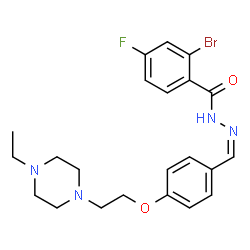 ChemSpider 2D Image | 2-Bromo-N'-[(Z)-{4-[2-(4-ethyl-1-piperazinyl)ethoxy]phenyl}methylene]-4-fluorobenzohydrazide | C22H26BrFN4O2