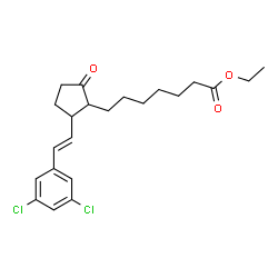 ChemSpider 2D Image | Ethyl (13E)-17,19-dichloro-9-oxo-15,20-cycloprosta-13,15,17,19-tetraen-1-oate | C22H28Cl2O3
