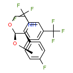 ChemSpider 2D Image | (2R,3S)-2-((R)-1-(3,5-Bis(trifluoromethyl)phenyl)ethoxy)-3-(4-fluorophenyl)morpholine | C20H18F7NO2