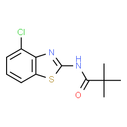 ChemSpider 2D Image | N-(4-Chloro-1,3-benzothiazol-2-yl)-2,2-dimethylpropanamide | C12H13ClN2OS