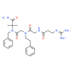 ChemSpider 2D Image | N-(Diaminomethylene)-beta-alanylglycyl-N-(2-phenylethyl)glycyl-N~2~-benzyl-2-methylalaninamide | C27H37N7O4