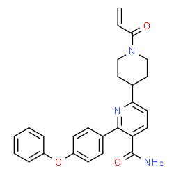 ChemSpider 2D Image | 6-(1-Acryloyl-4-piperidinyl)-2-(4-phenoxyphenyl)nicotinamide | C26H25N3O3
