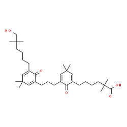 ChemSpider 2D Image | 6-(5-{3-[5-(6-Hydroxy-5,5-dimethylhexyl)-3,3-dimethyl-6-oxo-1,4-cyclohexadien-1-yl]propyl}-3,3-dimethyl-6-oxo-1,4-cyclohexadien-1-yl)-2,2-dimethylhexanoic acid | C35H54O5