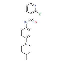 ChemSpider 2D Image | 2-Chloro-N-[4-(4-methyl-1-piperidinyl)phenyl]nicotinamide | C18H20ClN3O