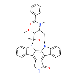 ChemSpider 2D Image | N-[(2R,4R)-3-Methoxy-2-methyl-16-oxo-29-oxa-1,7,17-triazaoctacyclo[12.12.2.1~2,6~.0~7,28~.0~8,13~.0~15,19~.0~20,27~.0~21,26~]nonacosa-8,10,12,14,19,21,23,25,27-nonaen-4-yl]-N-methylbenzamide | C35H30N4O4
