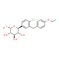 ChemSpider 2D Image | Methyl (5S)-5-[4-chloro-3-(4-ethoxybenzyl)phenyl]-1-thio-alpha-L-xylopyranoside | C21H25ClO5S