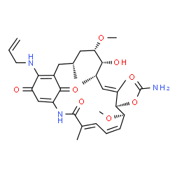 ChemSpider 2D Image | (4E,6Z,8R,9R,10E,12S,13R,14S,16R)-19-(Allylamino)-13-hydroxy-8,14-dimethoxy-4,10,12,16-tetramethyl-3,20,22-trioxo-2-azabicyclo[16.3.1]docosa-1(21),4,6,10,18-pentaen-9-yl carbamate | C31H43N3O8