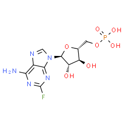 ChemSpider 2D Image | 2-Fluoro-9-(5-O-phosphono-alpha-D-arabinofuranosyl)-9H-purin-6-amine | C10H13FN5O7P