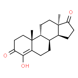 ChemSpider 2D Image | (8alpha,9beta,13alpha)-4-Hydroxyandrost-4-ene-3,17-dione | C19H26O3