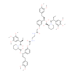 ChemSpider 2D Image | (1R)-3-(3,4-Dimethoxyphenyl)-1-(3-{2-[(2-{[(3-{(1S)-3-(3,4-dimethoxyphenyl)-1-[({(2S)-1-[(2R)-2-(3,4,5-trimethoxyphenyl)butanoyl]-2-piperidinyl}carbonyl)oxy]propyl}phenoxy)acetyl]amino}ethyl)amino]-2-
oxoethoxy}phenyl)propyl (2S)-1-[(2R)-2-(3,4,5-trimethoxyphenyl)butanoyl]-2-piperidinecarboxylate | C78H98N4O20