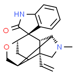 ChemSpider 2D Image | (2'S,3S,6'R,11'R)-4'-Methyl-2'-vinylspiro[indole-3,7'-[9]oxa[4]azatetracyclo[6.3.1.0~2,6~.0~5,11~]dodecan]-2(1H)-one | C20H22N2O2