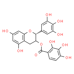 ChemSpider 2D Image | (2R)-5,7-Dihydroxy-2-(3,4,5-trihydroxyphenyl)-3,4-dihydro-2H-chromen-3-yl 2,3,4-trihydroxybenzoate | C22H18O11