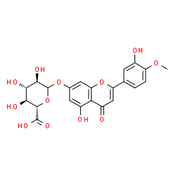 ChemSpider 2D Image | 5-Hydroxy-2-(3-hydroxy-4-methoxyphenyl)-4-oxo-4H-chromen-7-yl D-glucopyranosiduronic acid | C22H20O12
