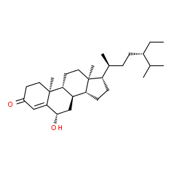ChemSpider 2D Image | (6alpha,8alpha,9beta,10alpha,13alpha,14beta,17alpha,20S,24S)-6-Hydroxystigmast-4-en-3-one | C29H48O2