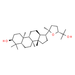 ChemSpider 2D Image | (3beta,5beta,8alpha,9beta,10alpha,13alpha,14beta,17alpha,20R,24R)-20,24-Epoxydammarane-3,25-diol | C30H52O3