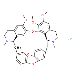 ChemSpider 2D Image | (1beta,1'beta)-6,6',7-Trimethoxy-2,2'-dimethylberbaman-12-ol hydrochloride (1:1) | C37H41ClN2O6