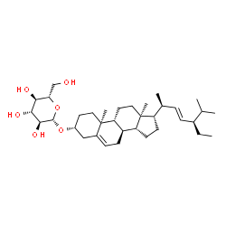 ChemSpider 2D Image | (3alpha,8alpha,9beta,10alpha,13alpha,14beta,17alpha,20S,22E,24R)-Stigmasta-5,22-dien-3-yl beta-L-glucopyranoside | C35H58O6