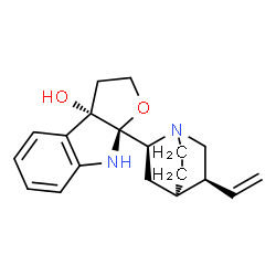 ChemSpider 2D Image | (3aS,8aR)-8a-[(2S,4R,5S)-5-Vinyl-1-azabicyclo[2.2.2]oct-2-yl]-2,3,8,8a-tetrahydro-3aH-furo[2,3-b]indol-3a-ol | C19H24N2O2