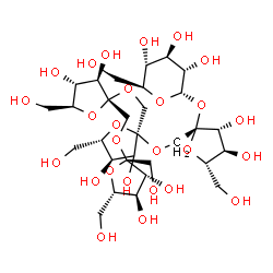 ChemSpider 2D Image | beta-L-Fructofuranosyl-(2->1)-alpha-L-fructofuranosyl-(2->1)-(3xi)-alpha-L-erythro-hex-2-ulofuranosyl-(2->1)-beta-L-fructofuranosyl alpha-L-glucopyranoside | C30H52O26