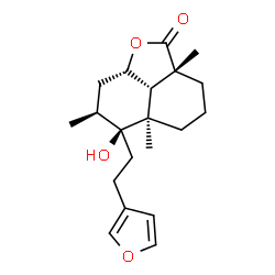 ChemSpider 2D Image | (2aR,5aR,6S,7S,8aS,8bS)-6-[2-(3-Furyl)ethyl]-6-hydroxy-2a,5a,7-trimethyldecahydro-2H-naphtho[1,8-bc]furan-2-one | C20H28O4