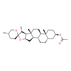 ChemSpider 2D Image | (3alpha,5alpha,8alpha,9beta,10alpha,13alpha,14beta,16beta,17beta,20R,22S,25S)-Spirostan-3-yl acetate | C29H46O4
