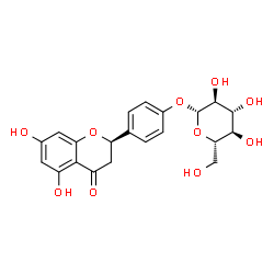 ChemSpider 2D Image | 4-[(2R)-5,7-Dihydroxy-4-oxo-3,4-dihydro-2H-chromen-2-yl]phenyl beta-L-glucopyranoside | C21H22O10