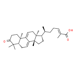 ChemSpider 2D Image | (5beta,10alpha,13alpha,14beta,17alpha,20S,24E)-3-Oxolanosta-7,9(11),24-trien-26-oic acid | C30H44O3