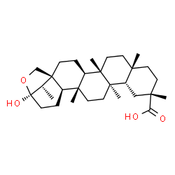 ChemSpider 2D Image | (1S,4R,5S,8R,11S,13S,14R,17S,18R,21R,24S)-21-Hydroxy-5,8,11,14,17,24-hexamethyl-22-oxahexacyclo[19.2.1.0~1,18~.0~4,17~.0~5,14~.0~8,13~]tetracosane-11-carboxylic acid | C30H48O4