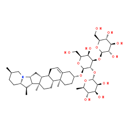 ChemSpider 2D Image | (3alpha,8alpha,9beta,10alpha,13alpha,14beta,16beta,17beta,20beta,22beta,25beta)-Solanid-5-en-3-yl 6-deoxy-alpha-D-mannopyranosyl-(1->2)-[beta-L-glucopyranosyl-(1->3)]-beta-L-galactopyranoside | C45H73NO15