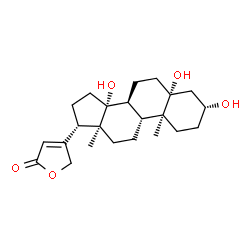 ChemSpider 2D Image | (3alpha,5alpha,8alpha,9beta,10alpha,13alpha,14alpha,17alpha)-3,5,14-Trihydroxycard-20(22)-enolide | C23H34O5