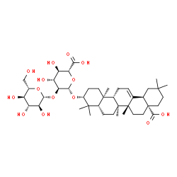 ChemSpider 2D Image | (3alpha,5beta,8alpha,9beta,10alpha,14beta,17alpha,18alpha)-28-Hydroxy-28-oxoolean-12-en-3-yl 2-O-beta-L-glucopyranosyl-beta-L-glucopyranosiduronic acid | C42H66O14