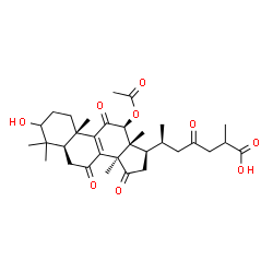 ChemSpider 2D Image | (12beta,20S)-12-Acetoxy-3-hydroxy-7,11,15,23-tetraoxolanost-8-en-26-oic acid | C32H44O9