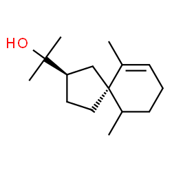 ChemSpider 2D Image | 2-[(2R,5R)-6,10-Dimethylspiro[4.5]dec-6-en-2-yl]-2-propanol | C15H26O