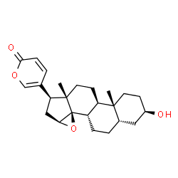 ChemSpider 2D Image | (3alpha,5alpha,8alpha,9beta,10alpha,13alpha,14alpha,15alpha,17alpha)-3-Hydroxy-14,15-epoxybufa-20,22-dienolide | C24H32O4