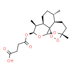 ChemSpider 2D Image | 4-Oxo-4-{[(1S,4R,5S,8R,9S,10S,12S,13S)-1,5,9-trimethyl-11,14,15,16-tetraoxatetracyclo[10.3.1.0~4,13~.0~8,13~]hexadec-10-yl]oxy}butanoic acid | C19H28O8