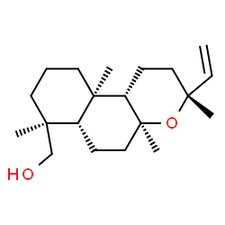 ChemSpider 2D Image | [(3R,4aS,6aS,7S,10aR,10bS)-3,4a,7,10a-Tetramethyl-3-vinyldodecahydro-1H-benzo[f]chromen-7-yl]methanol | C20H34O2