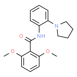 ChemSpider 2D Image | 2,6-Dimethoxy-N-[2-(1-pyrrolidinyl)phenyl]benzamide | C19H22N2O3