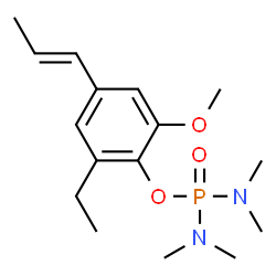 ChemSpider 2D Image | 2-Ethyl-6-methoxy-4-[(1E)-1-propen-1-yl]phenyl N,N,N',N'-tetramethylphosphorodiamidate | C16H27N2O3P