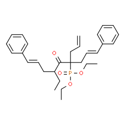 ChemSpider 2D Image | Diethyl [(1E,8E)-4-allyl-6-ethyl-5-oxo-1,9-diphenyl-1,8-nonadien-4-yl]phosphonate | C30H39O4P