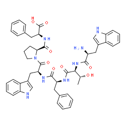 ChemSpider 2D Image | L-Tryptophyl-L-threonyl-L-phenylalanyl-L-tryptophyl-L-prolyl-L-phenylalanine | C49H54N8O8