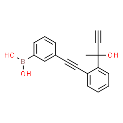 ChemSpider 2D Image | (3-{[2-(2-Hydroxy-3-butyn-2-yl)phenyl]ethynyl}phenyl)boronic acid | C18H15BO3