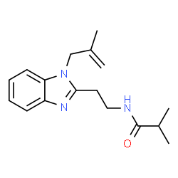 ChemSpider 2D Image | 2-Methyl-N-{2-[1-(2-methyl-2-propen-1-yl)-1H-benzimidazol-2-yl]ethyl}propanamide | C17H23N3O