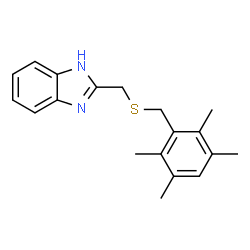 ChemSpider 2D Image | 2-{[(2,3,5,6-Tetramethylbenzyl)sulfanyl]methyl}-1H-benzimidazole | C19H22N2S
