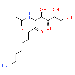ChemSpider 2D Image | N-[(2R,3R,4R,5R)-12-Amino-1,2,3,4-tetrahydroxy-6-oxo-5-dodecanyl]acetamide | C14H28N2O6