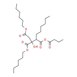 ChemSpider 2D Image | 1-Butyryl 5-hexyl 2,4-dideoxy-2-hexyl-3-C-[(hexyloxy)carbonyl]pentarate | C28H50O8