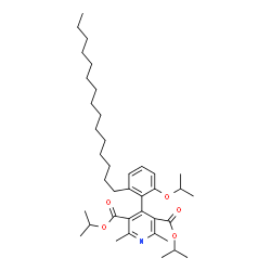 ChemSpider 2D Image | Diisopropyl 4-(2-isopropoxy-6-pentadecylphenyl)-2,6-dimethyl-3,5-pyridinedicarboxylate | C39H61NO5