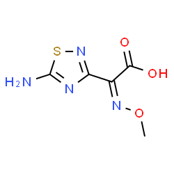 ChemSpider 2D Image | (2Z)-(5-Amino-1,2,4-thiadiazol-3-yl)(methoxyimino)acetic acid | C5H6N4O3S
