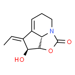 ChemSpider 2D Image | (3S,4Z,7bS)-4-Ethylidene-3-hydroxy-2a,3,4,6,7,7b-hexahydro-2-oxa-7a-azacyclopenta[cd]inden-1-one | C11H13NO3