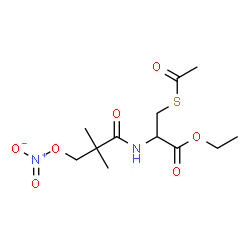 ChemSpider 2D Image | Ethyl S-acetyl-N-[2,2-dimethyl-3-(nitrooxy)propanoyl]cysteinate | C12H20N2O7S
